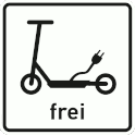 Zusatzschild „Elektrokleinstfahrzeuge frei“